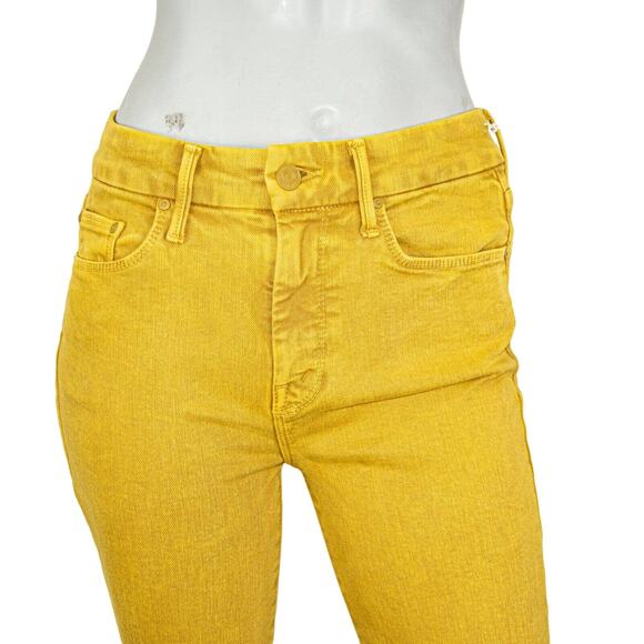 MOTHER Denim The Looker Ankle Snippet Jeans Yellow Mineral NWT Size 25 - Picture 10 of 12
